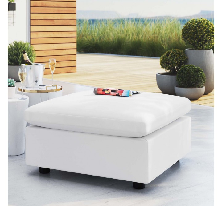 Modway Commix Sunbrella® Outdoor Patio Ottoman - White - Lifestyle