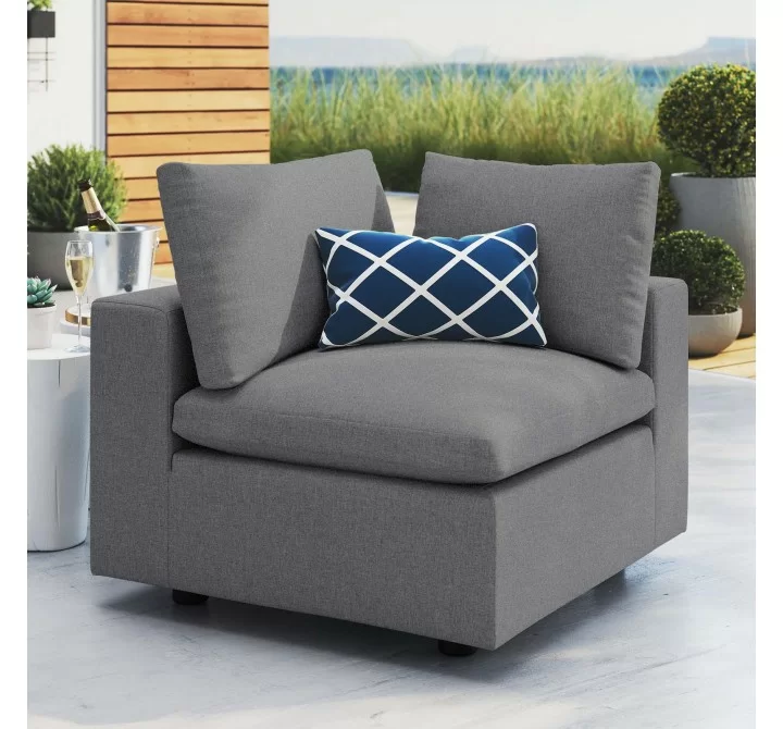 Modway Commix Sunbrella® Outdoor Patio Corner Chair in Gray - Lifestyle
