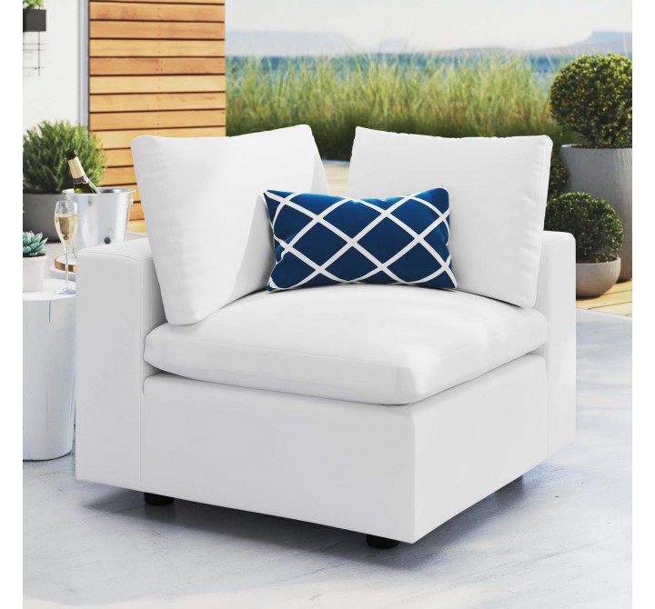 Modway Commix Sunbrella® Outdoor Patio Corner Chair in White - Lifestyle