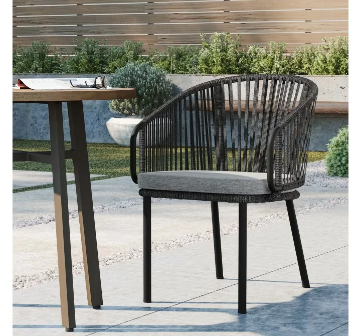 Modway Harbor Outdoor Patio Armchair - Charcoal Gray - Lifestyle