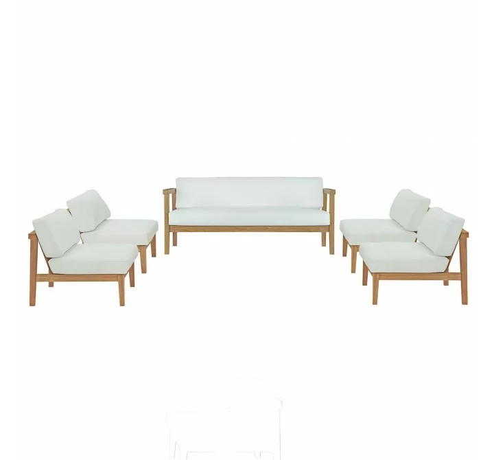 Modway Bayport 5 Piece Outdoor Patio Teak Set