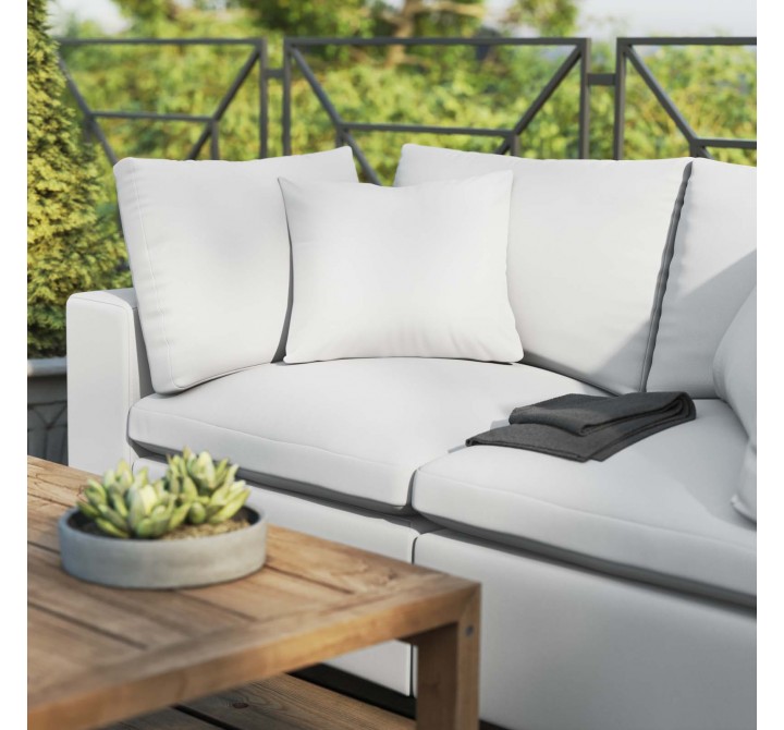 Modway Commix Overstuffed Outdoor Patio Loveseat in White - Lifestyle