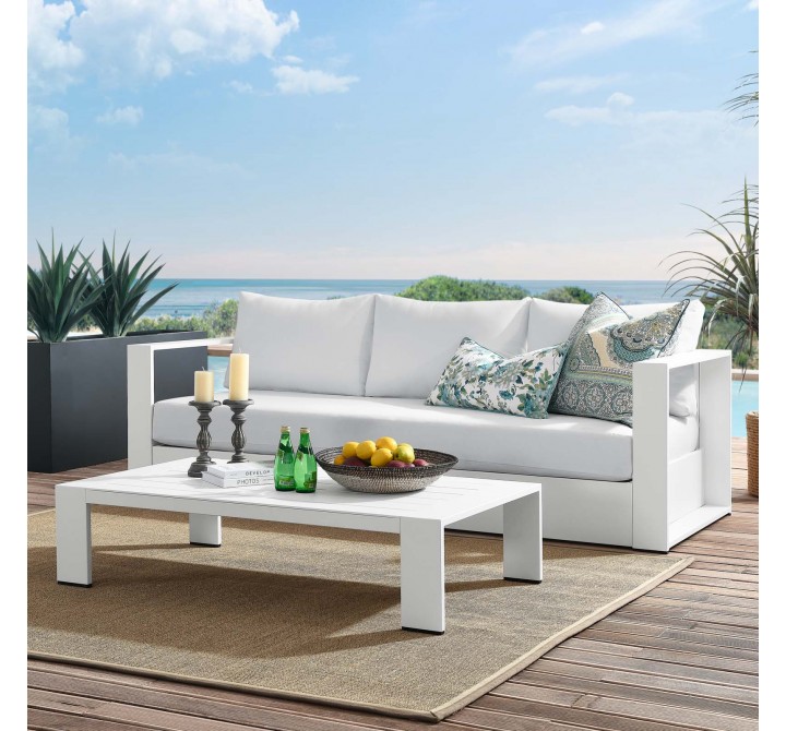 Modway Tahoe Outdoor Patio Powder-Coated Aluminum 2-Piece Set - White - Lifestyle
