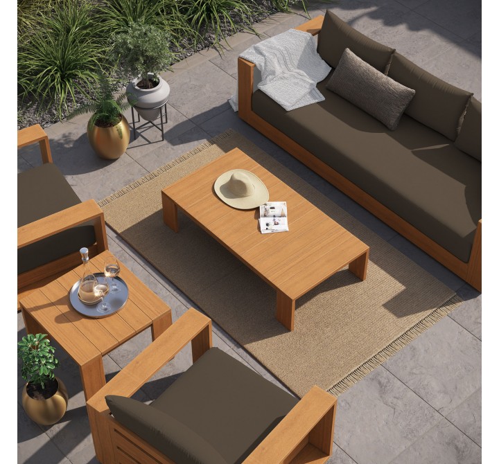Modway Tahoe 5-Piece Outdoor Patio Acacia Wood Furniture Set Top