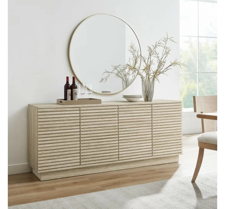 Modway Render 70" Faux Travertine Sideboard Cabinet 