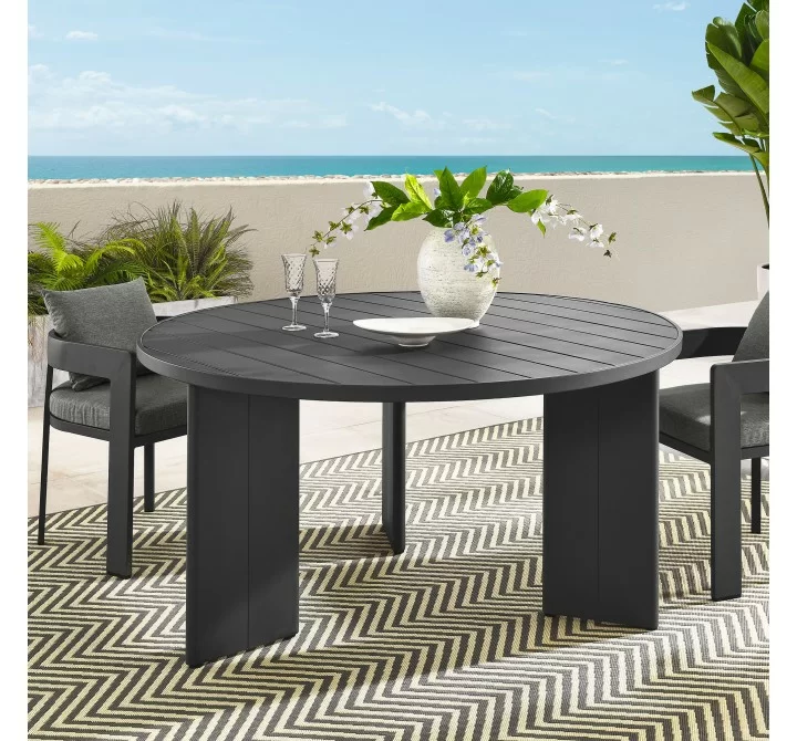 Modway Tahoe Round Outdoor Patio Aluminum Dining Table
