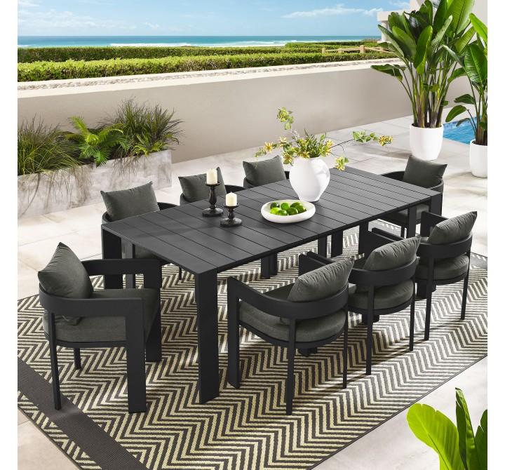 Modway Tahoe 9-Piece Outdoor Patio Aluminum Dining Set  2