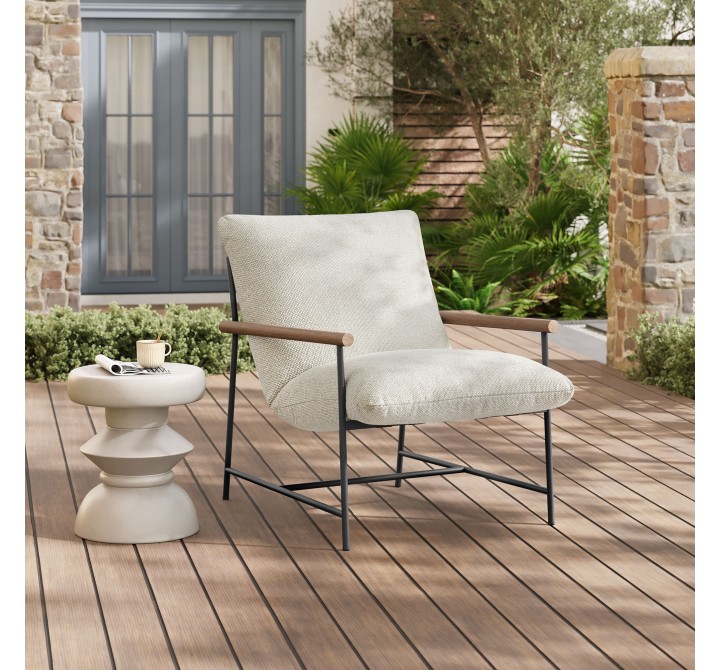 Modway Raya Outdoor Patio Boucle Sling Lounge Chair Ivory