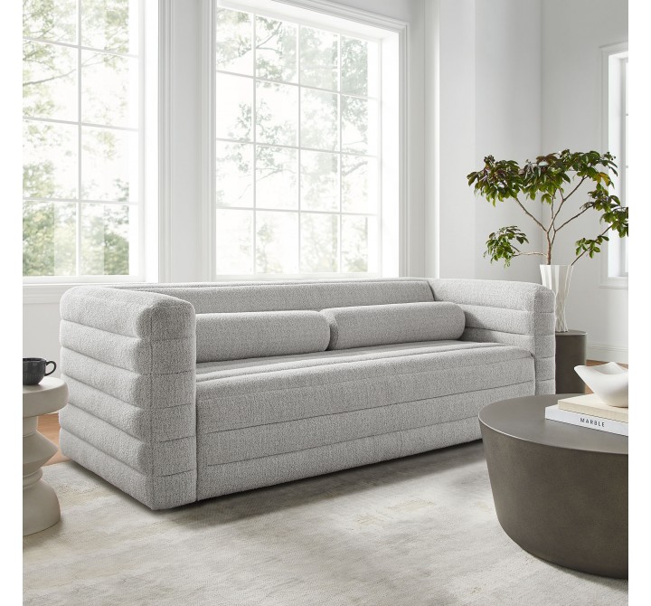 Modway Relle Channel Tufted Boucle Upholstered Sofa 