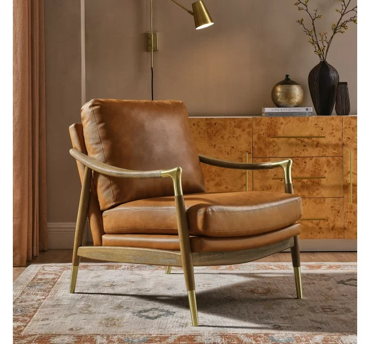 Modway Langford Vegan Leather Accent Armchair 1