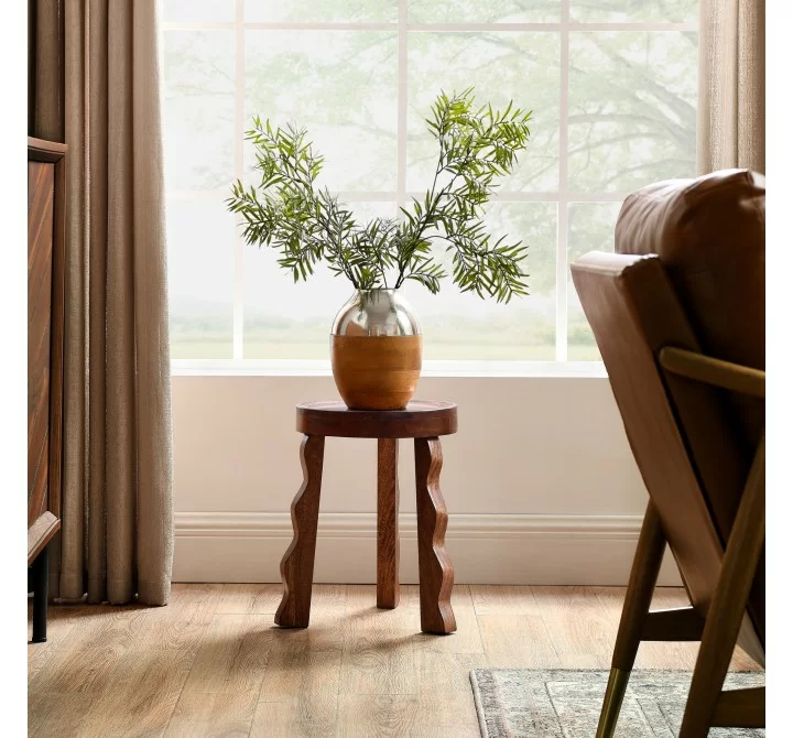 Modway Sorrel Carved Wood Stool 6