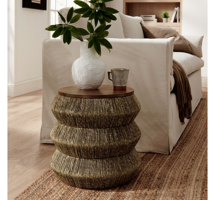Modway Maris Seagrass and Wood End Table