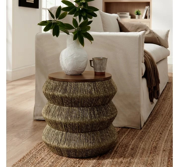 Modway Maris Seagrass and Wood End Table