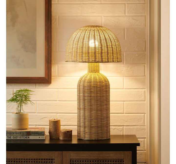 Modway Briar Rattan Table Lamp Light Room View