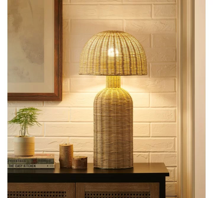 Modway Briar Rattan Table Lamp Light Room View