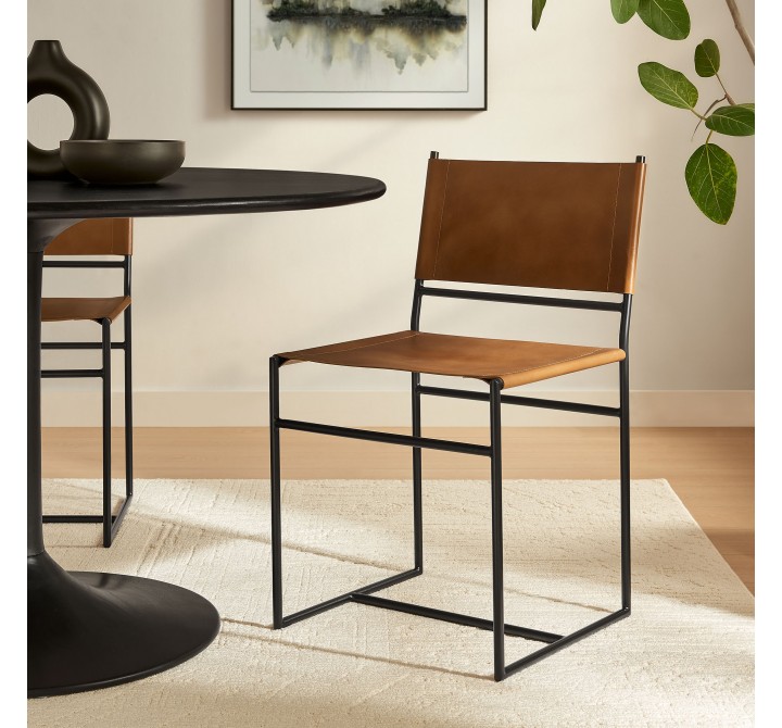 Modway Thatcher Leather and Metal Dining Chair
