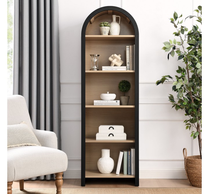 Modway Evie Arched Narrow Bookcase Display Cabinet