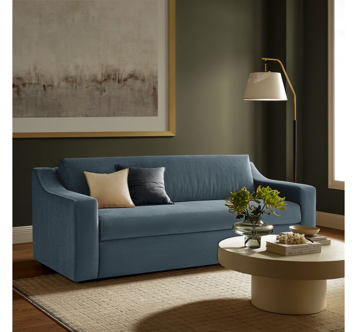 Modway Liora Performance Velvet Sofa Blue