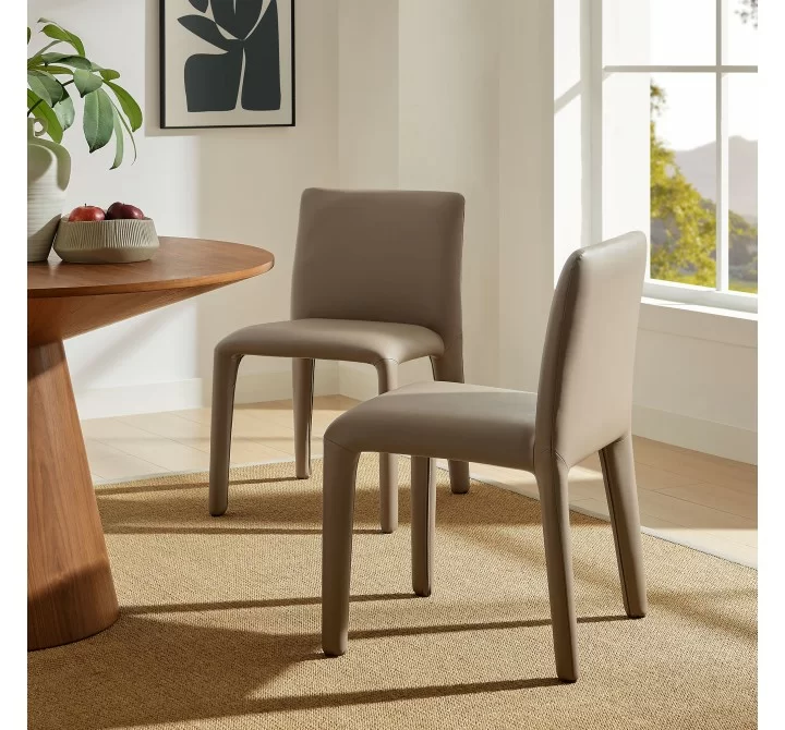 Modway Rhodes Vegan Leather Upholstered Dining Chair Brown