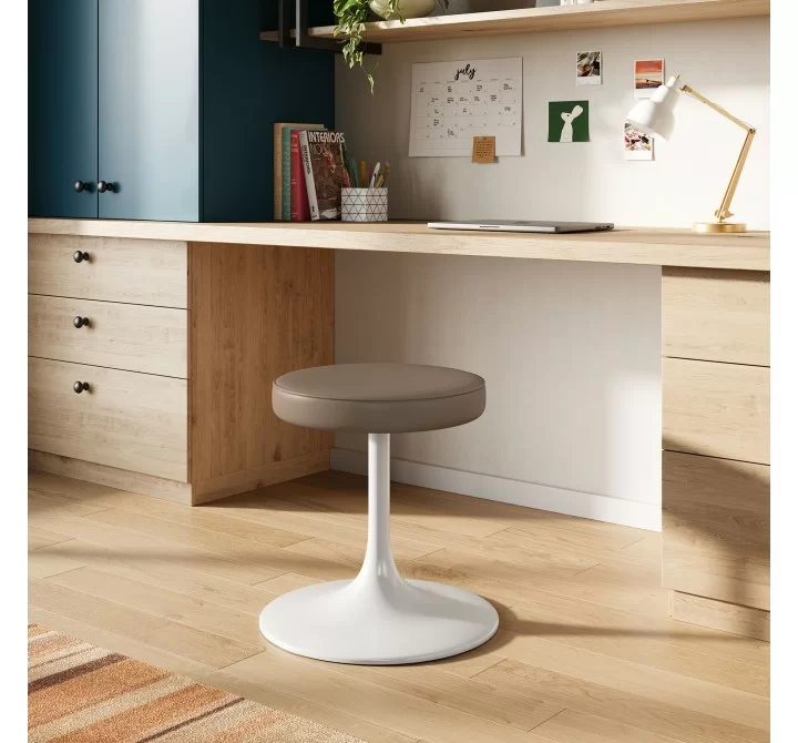 Modway Lippa Vegan Leather Round Stool Brwon