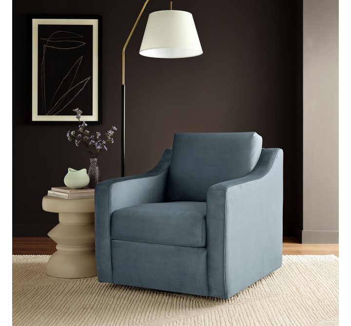 Modway Liora Performance Velvet Armchair Blue