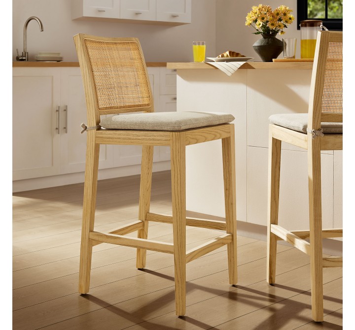 Modway Ovard Wood and Rattan Counter Stool