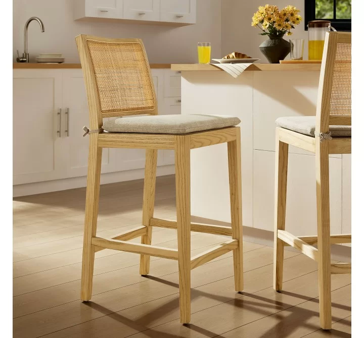 Modway Ovard Wood and Rattan Counter Stool
