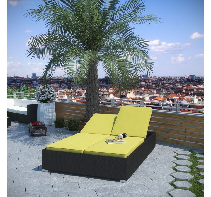 Modway Evince Double Outdoor Patio Chaise - Espresso Peridot - Lifestyle