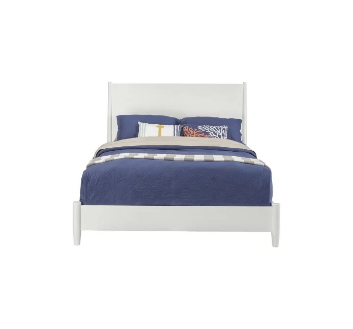 Alpine Furniture Flynn California King Platform Bed, White - Front Angle