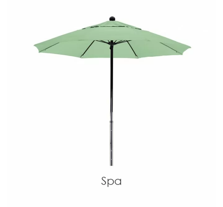 California Umbrella 7.5' Complete Fiberglass Market Umbrella Pulley Open Black - Pacifica