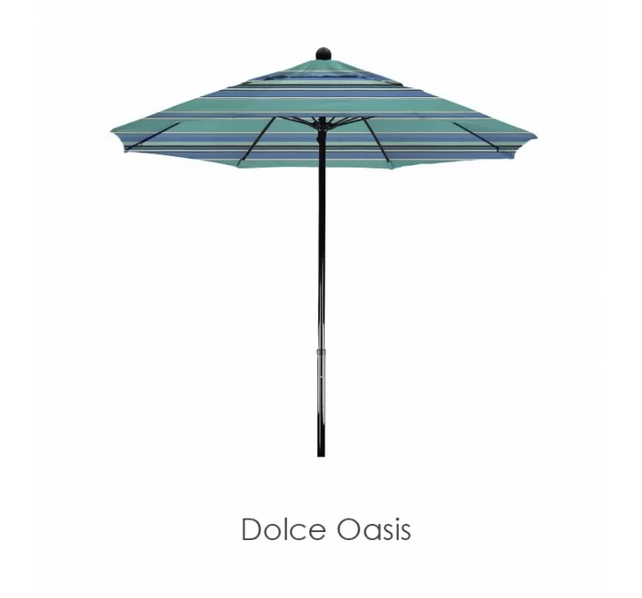 California Umbrella 7.5' Complete Fiberglass Market Umbrella P Open Black - Sunbrella