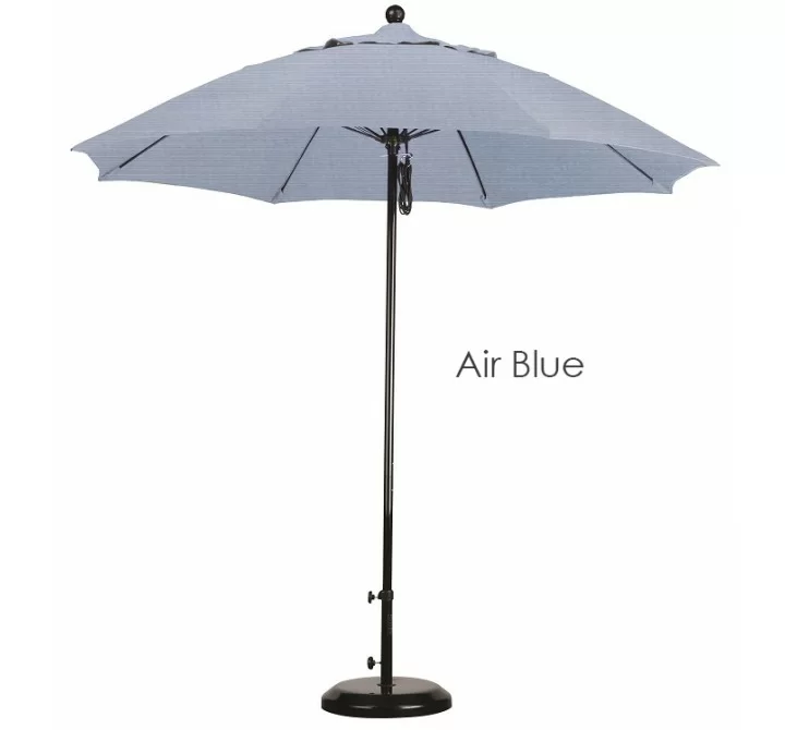 California Umbrella 9' Fiberglass Market Umbrella Pulley Open Black - Subrella