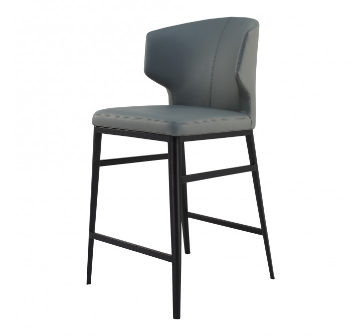 Moe's Home Collection Delaney Counter Stool - Grey - Front Side Angle