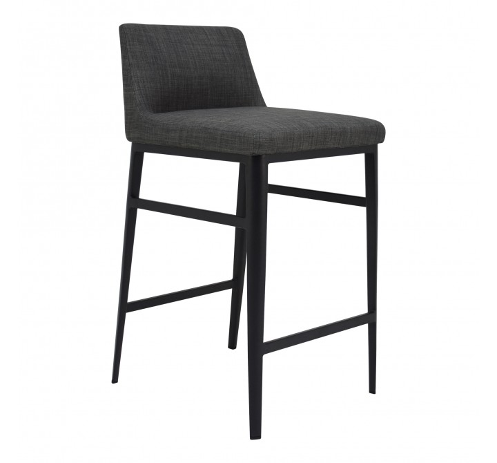 Moe's Home Collection Baron Counter Stool - Charcoal - Front Side Angle