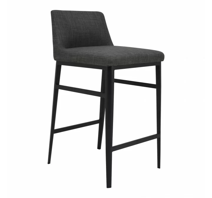 Moe's Home Collection Baron Counter Stool - Charcoal - Front Side Angle
