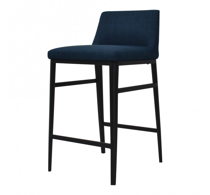 Moe's Home Collection Baron Counter Stool in Blue - Front Side Angle