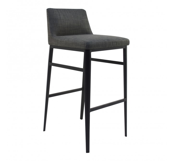 Moe's Home Collection Baron Barstool - Charcoal - Front Side Angle