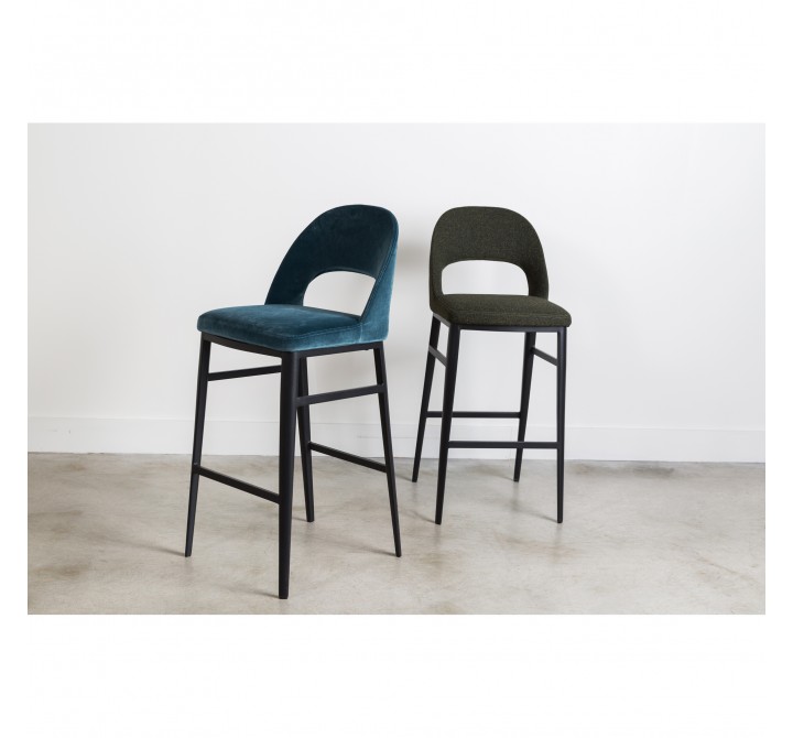 Moe's Home Collection Roger Barstool - Teal Velvet - Lifestyle