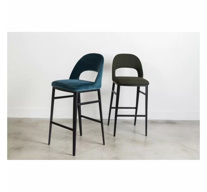 Moe's Home Collection Roger Barstool - Teal Velvet - Lifestyle