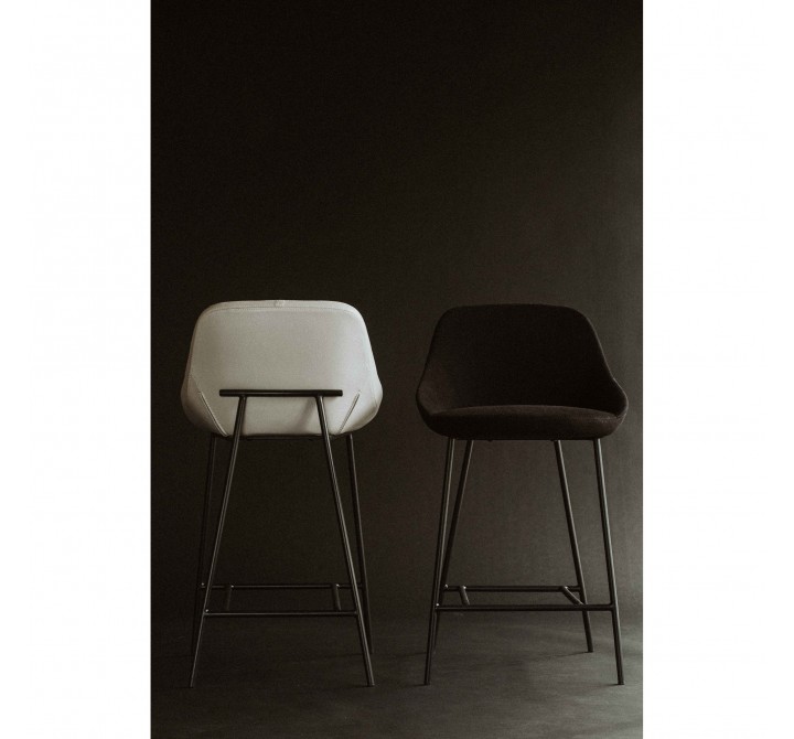 Moe's Home Collection Shelby Counter Stool in Black / Beige - Lifestyle