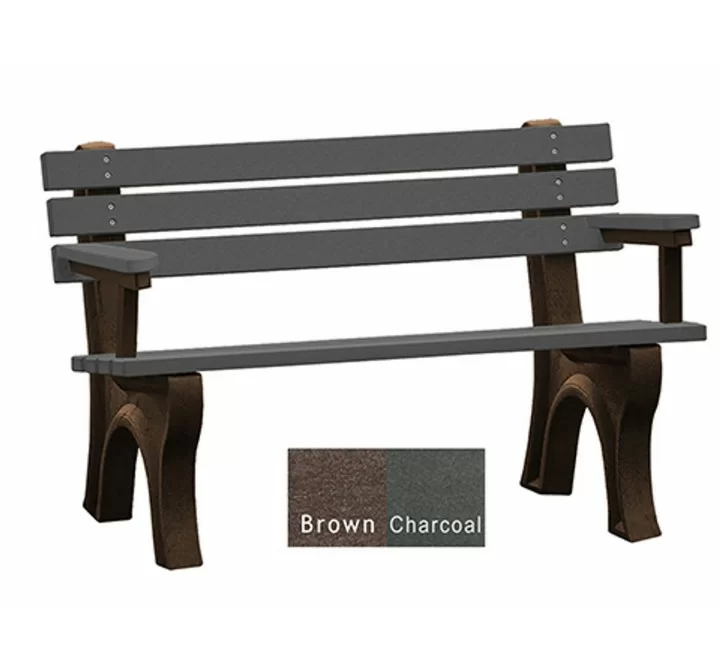 Polly Products Economizer Backed Bench with arms 4'