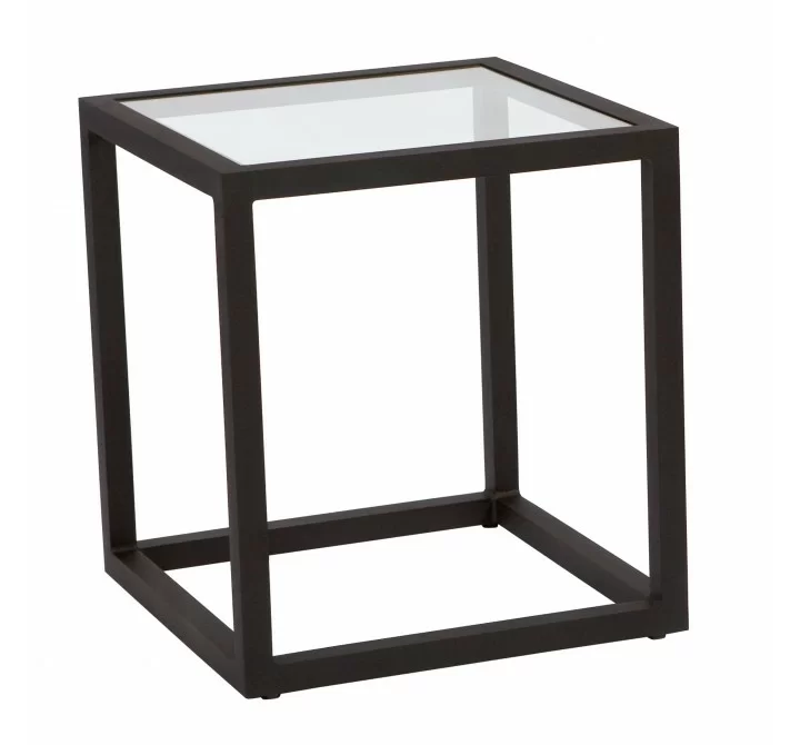 Woodard Salona End Table with Glass Top - Angled