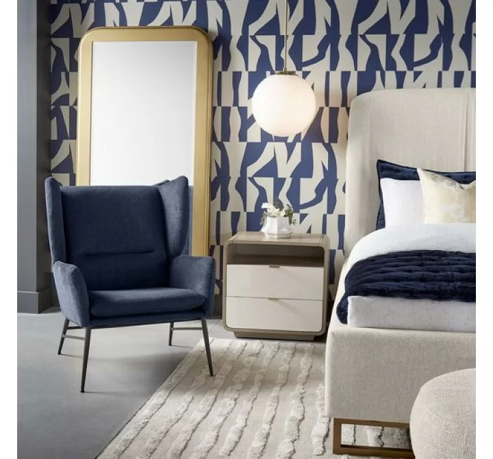 Sunpan Kasen Lounge Chair Belfast Heather Navy - Lifestyle