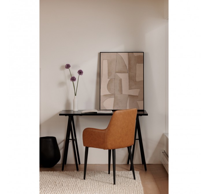 Moe's Home Collection Cantata Dining Chair Mayon Tawny Vegan Leather - Set of Two - Lifestyle