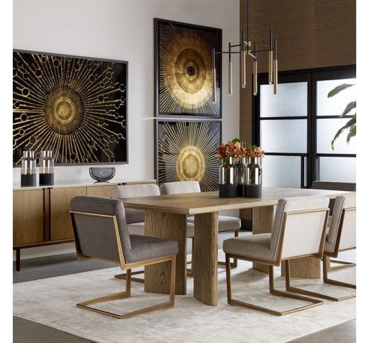 Sunpan Giulietta Dining Table Rectangular 90.5'' in Weathered Oak - Lifestyle