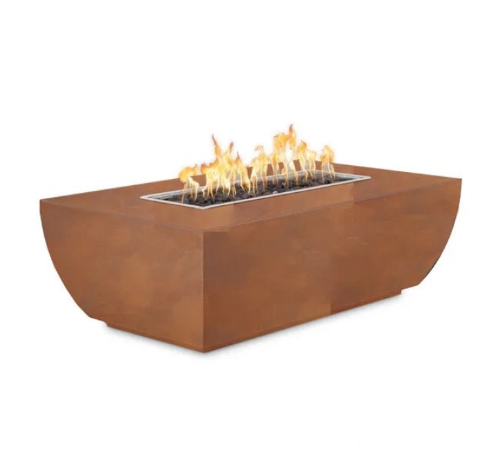 The Outdoor Plus 48" X 28" Avalon Corten Steel Fire Pit- 24” Tall