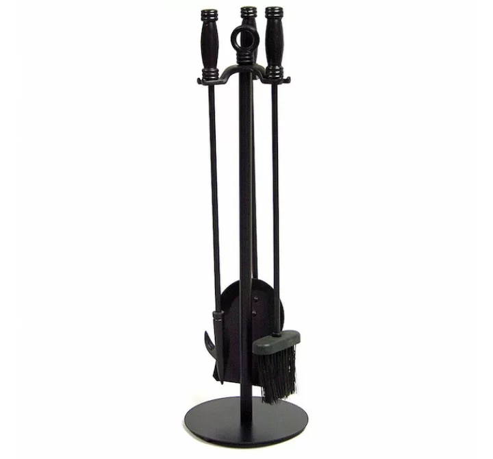 Mr. Bar-B-Q UniFlame® 4 Piece Black Wrought Iron Fireset