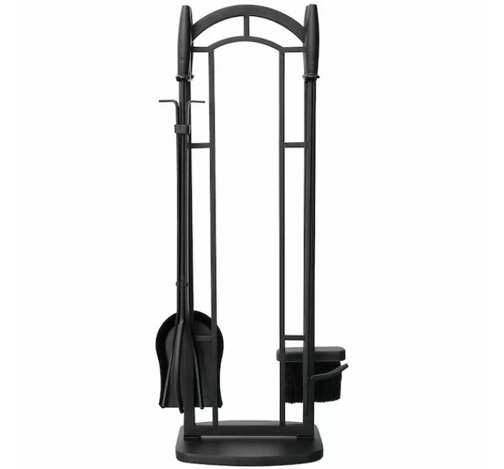 Mr. Bar-B-Q UniFlame® 5 Piece Black Wrought Iron Fireset