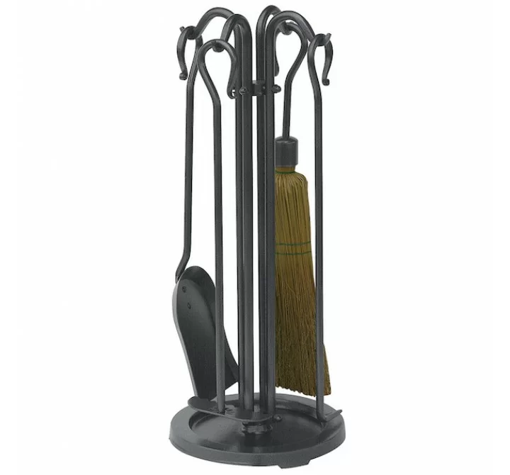 Mr. Bar-B-Q UniFlame® 5 Piece Olde World Iron Mini Fireset with Crook Handles