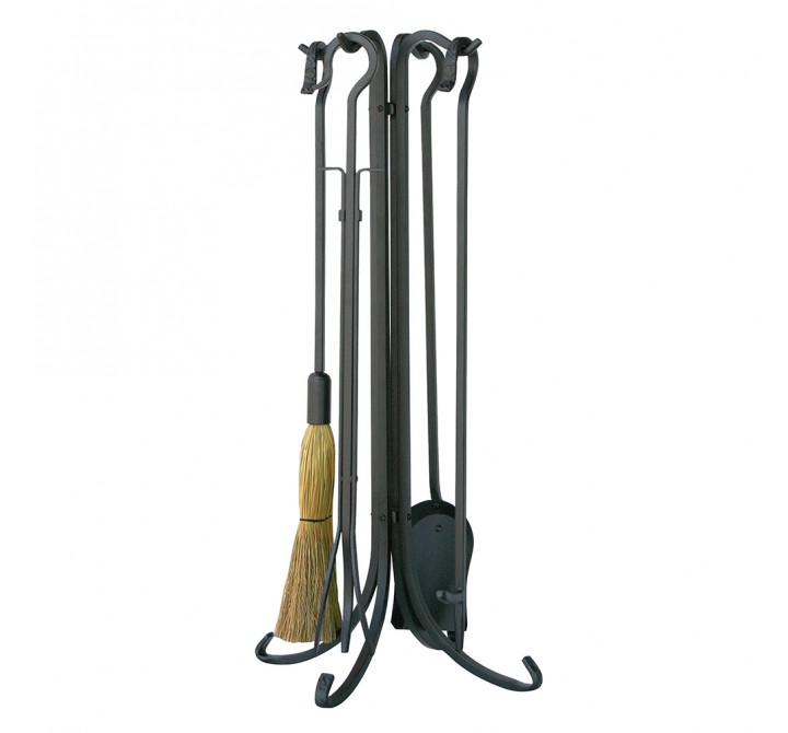 Mr. Bar-B-Q UniFlame® F-1181 5 Piece Olde World Iron Fireset with Crook Handles